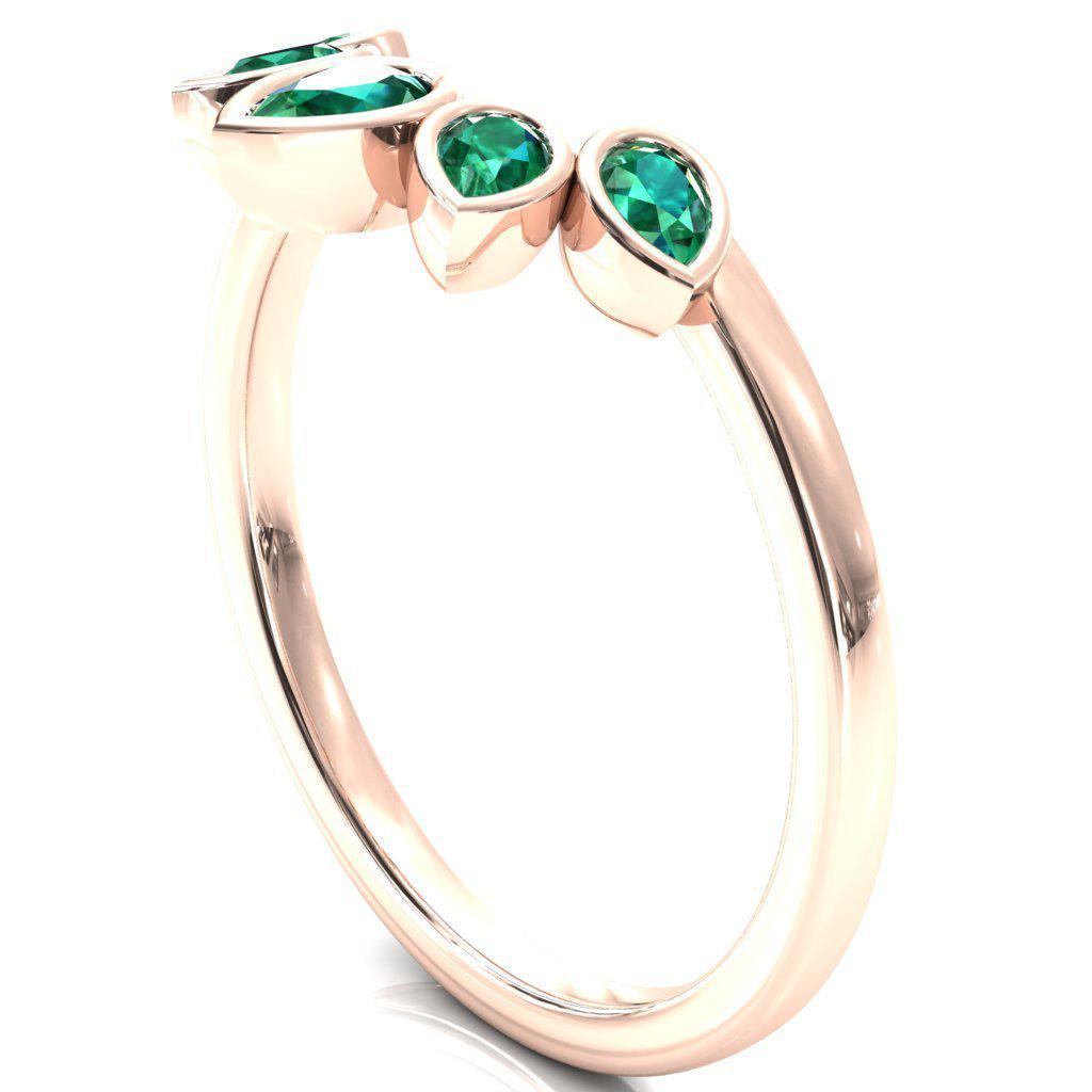 Flora Round Moissanite 1/2 Eternity Accent Diamond Ring-Custom-Made Jewelry-Fire & Brilliance ®