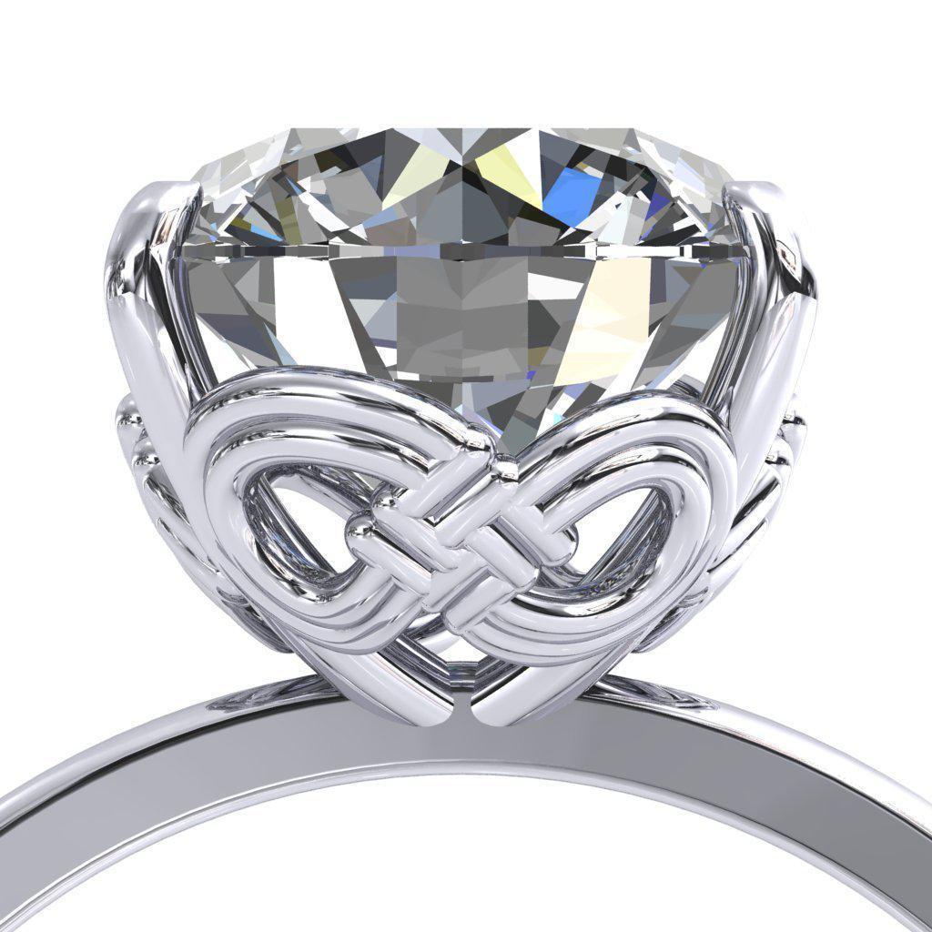 Forever Knot Round Moissanite Engagement Ring-Custom-Made Jewelry-Fire & Brilliance ®