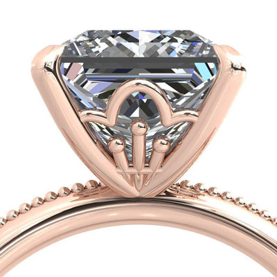 Garrard Princess/Square Moissanite Plum Flower Engagement Ring-Custom-Made Jewelry-Fire & Brilliance ®