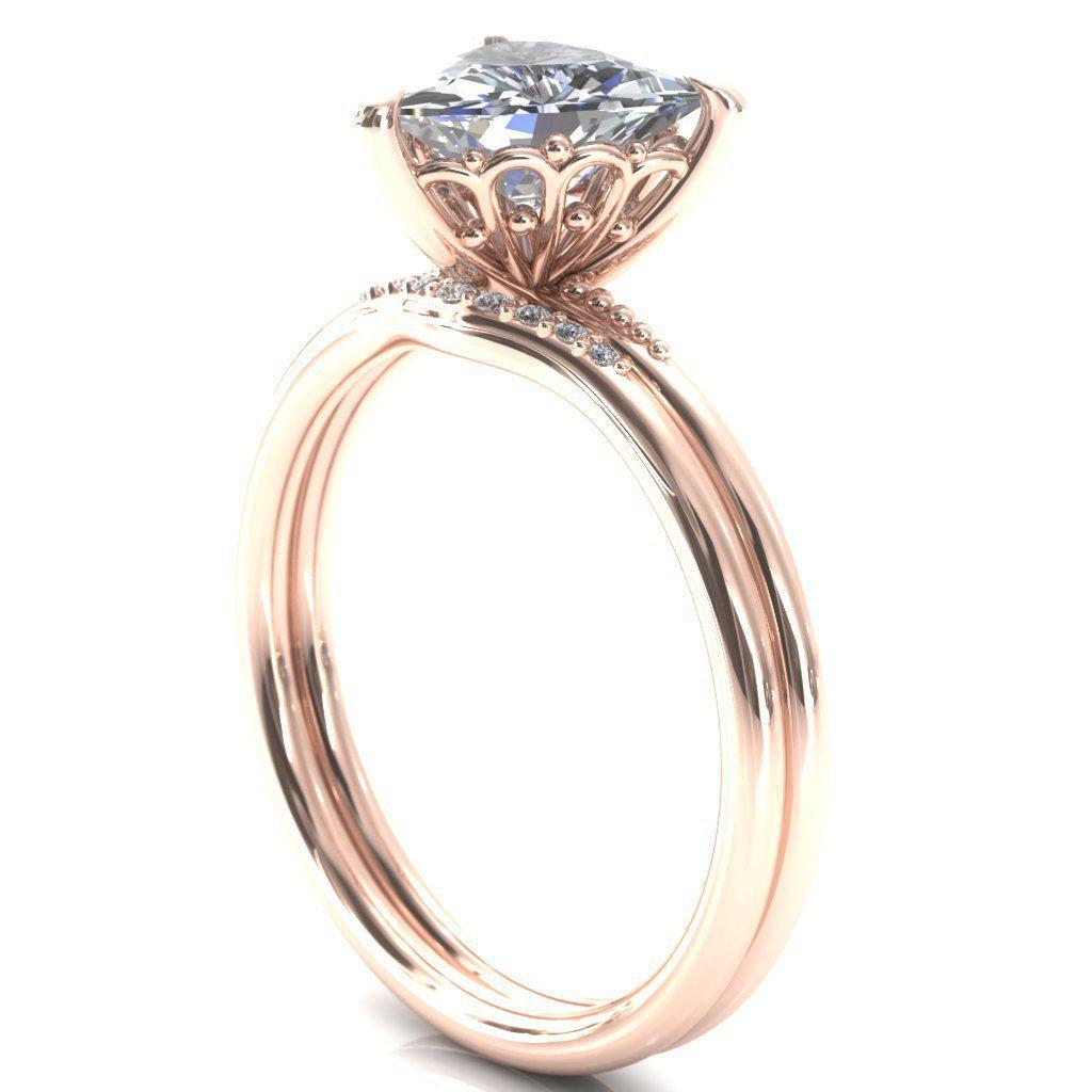Gemima Trillion Moissanite 3 Prong Engagement Ring-Custom-Made Jewelry-Fire & Brilliance ®