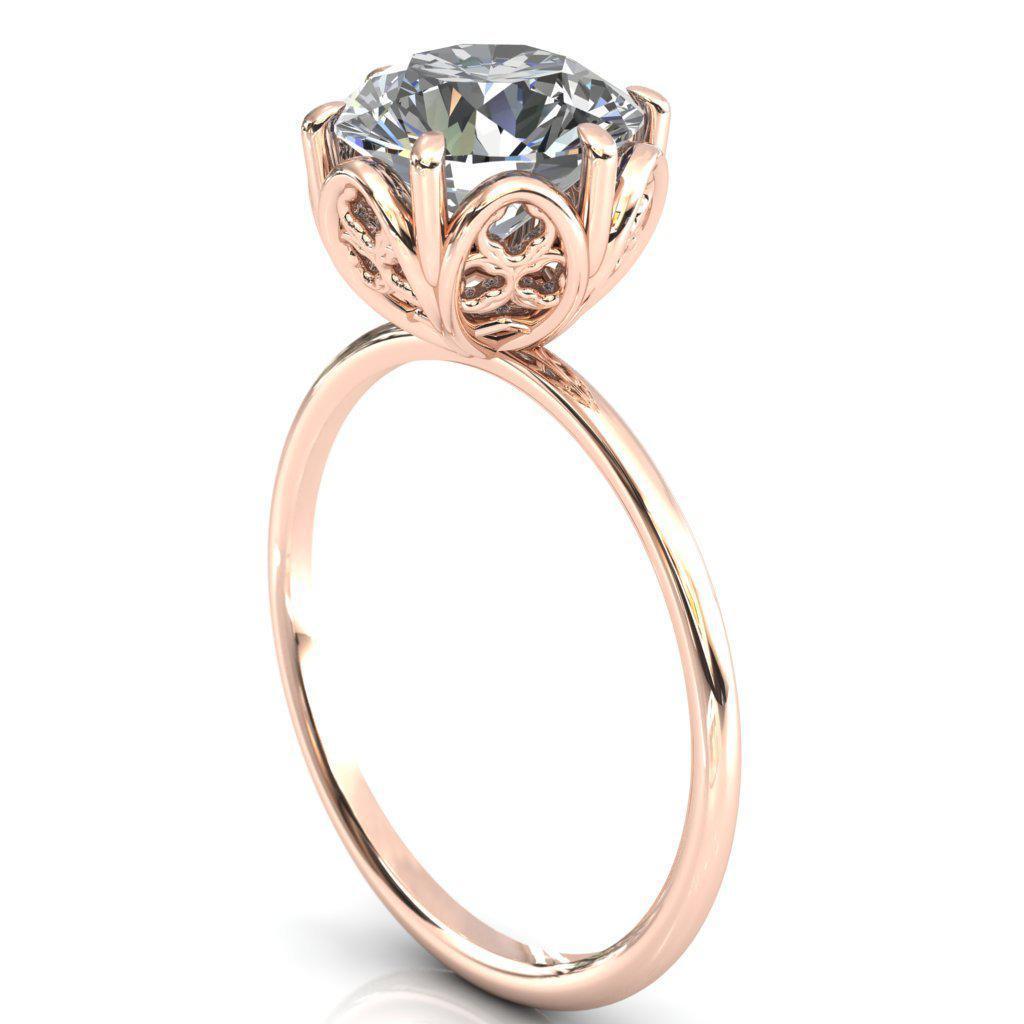 Genesis Round Moissanite Gallery Royal Ring-Custom-Made Jewelry-Fire & Brilliance ®