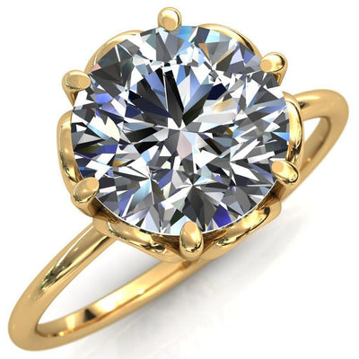 Genesis Round Moissanite Gallery Royal Ring-Custom-Made Jewelry-Fire & Brilliance ®