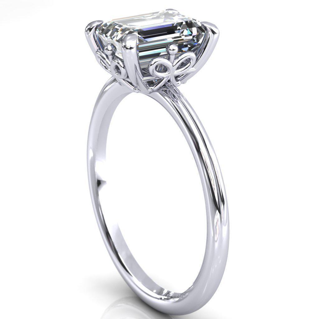 Gift Emerald Moissanite Present Engagement Ring-Custom-Made Jewelry-Fire & Brilliance ®