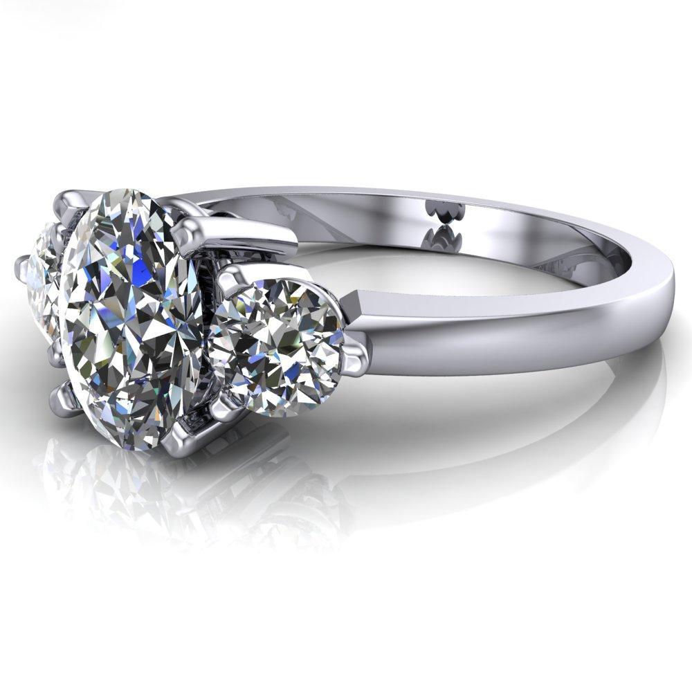 Giselle Oval Moissanite Trinity Under Bezel Engagement Ring-Custom-Made Jewelry-Fire & Brilliance ®
