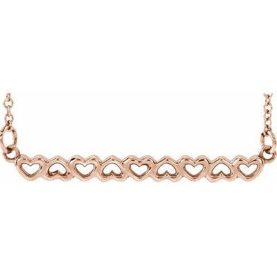 Gold Heart Bar 16-18" Necklace-FIRE & BRILLIANCE