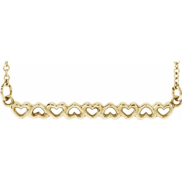 Gold Heart Bar 16-18" Necklace-FIRE & BRILLIANCE
