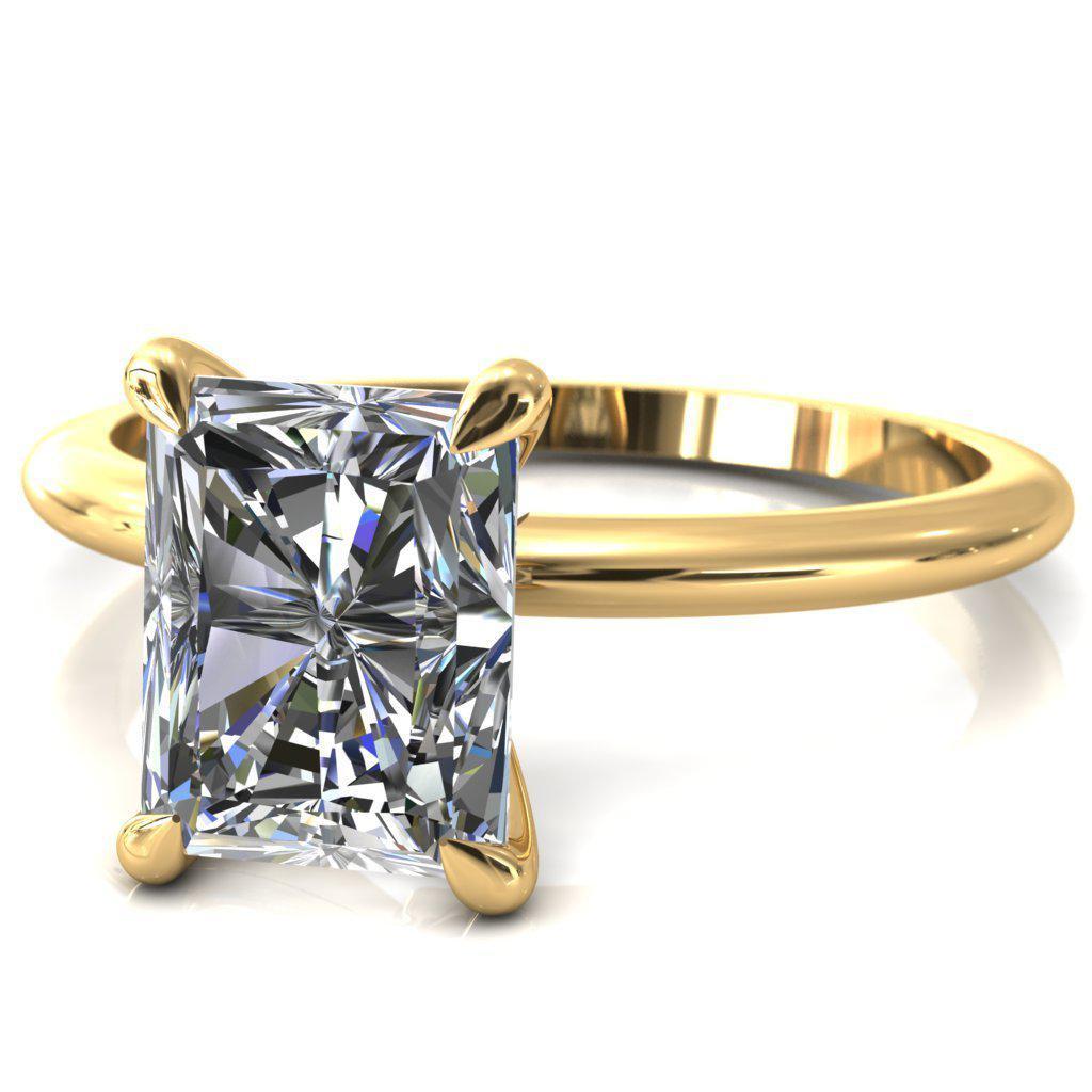 Gracey Radiant Moissanite 4-Claw Prong Engagement Ring-Custom-Made Jewelry-Fire & Brilliance ®