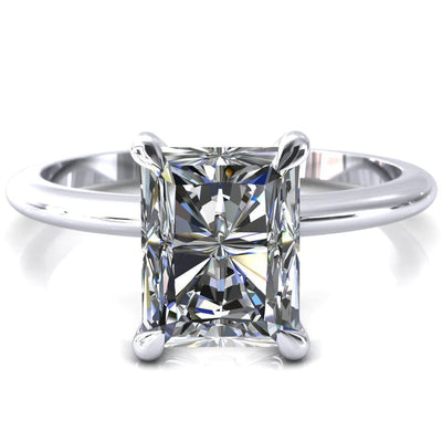 GRACEY 8X6MM RADIANT MOISSANITE 4-CLAW PRONG ENGAGEMENT RING