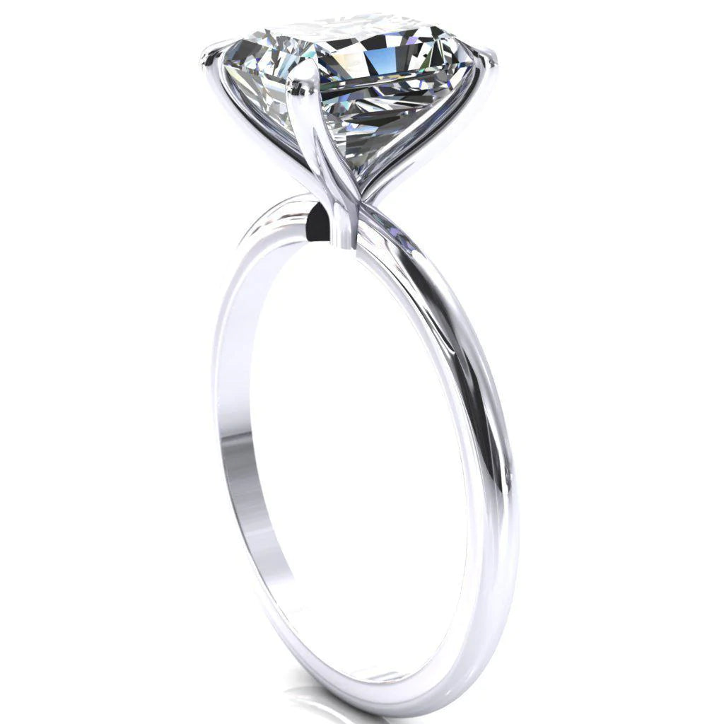 GRACEY 8X6MM RADIANT MOISSANITE 4-CLAW PRONG ENGAGEMENT RING