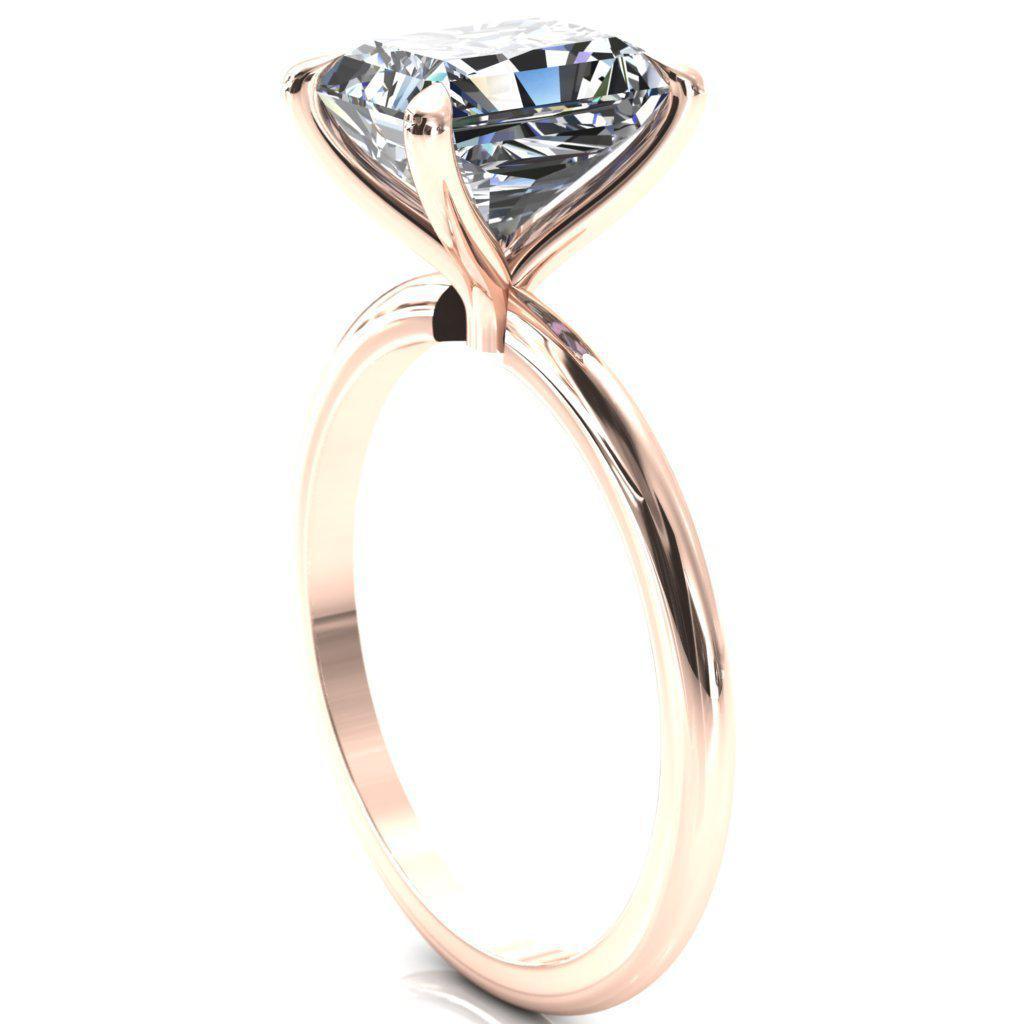 Gracey Radiant Moissanite 4-Claw Prong Engagement Ring-Custom-Made Jewelry-Fire & Brilliance ®
