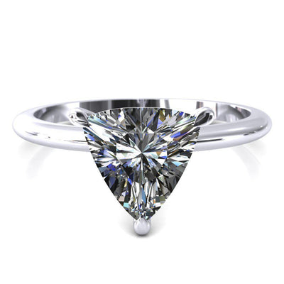 Gracey Trillion Moissanite 3-Claw Prong Engagement Ring-Custom-Made Jewelry-Fire & Brilliance ®