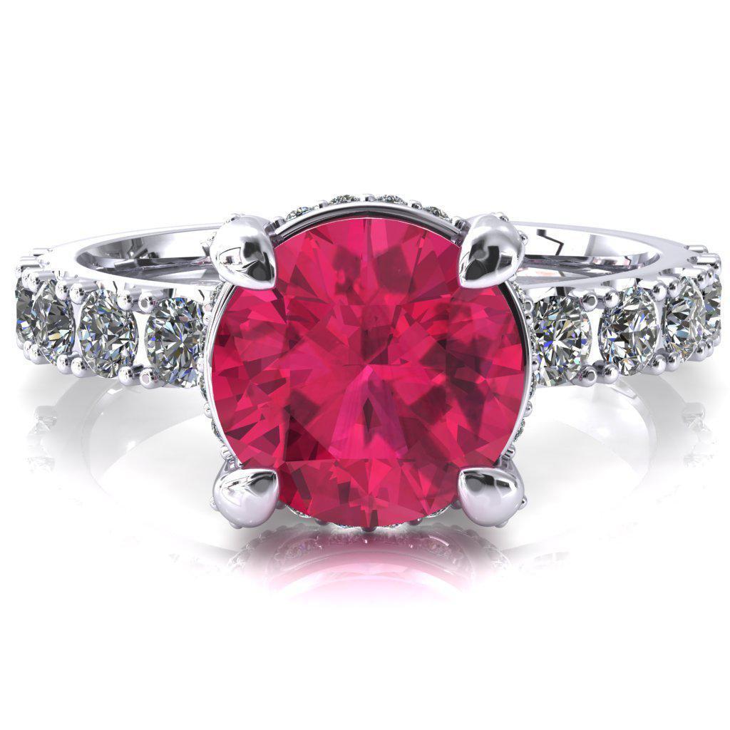 Grandeur Round Ruby 4 Prong Basket and Half Eternity Fire Ring – FIRE ...