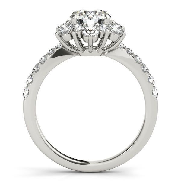 Hana Round Moissanite Cathedral Halo Engagement Ring-Custom-Made Jewelry-Fire & Brilliance ®