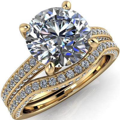 Princess & Round-Cut Diamond Three-Stone Engagement Ring 3/4 ct tw 10K  White Gold | Kay