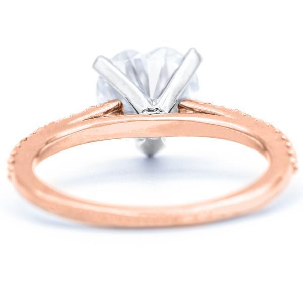Heart Moissanite 5 Prongs Diamond Accent Ice Cathedral Solitaire Ring-Solitaire Ring-Fire & Brilliance ®