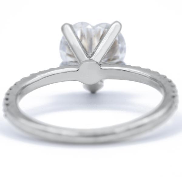 Heart Moissanite 5 Prongs Diamond Accent Ice Solitaire Ring-Solitaire Ring-Fire & Brilliance ®