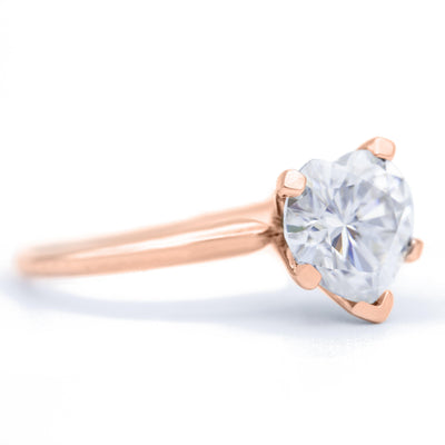 Heart Moissanite 5 Prongs FANCY Solitaire Ring-Solitaire Ring-Fire & Brilliance ®