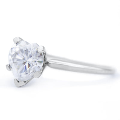 Heart Moissanite 5 Prongs FANCY Solitaire Ring-Solitaire Ring-Fire & Brilliance ®