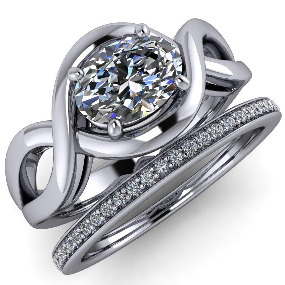 Hekate Oval Moissanite 4 Prong Triple Infinity Engagement Ring-Custom-Made Jewelry-Fire & Brilliance ®