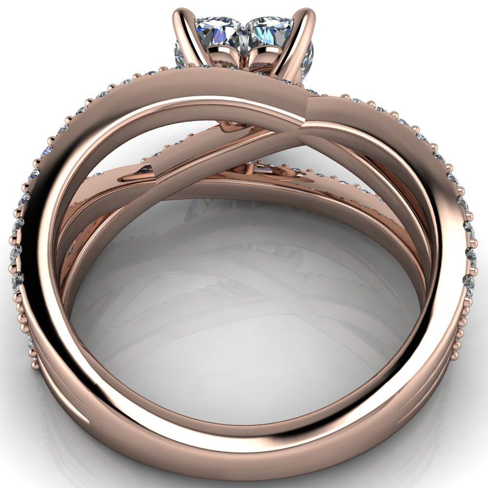Hera Heart Moissanite 3 Prong Cross Split Shank Diamond Ring-Custom-Made Jewelry-Fire & Brilliance ®