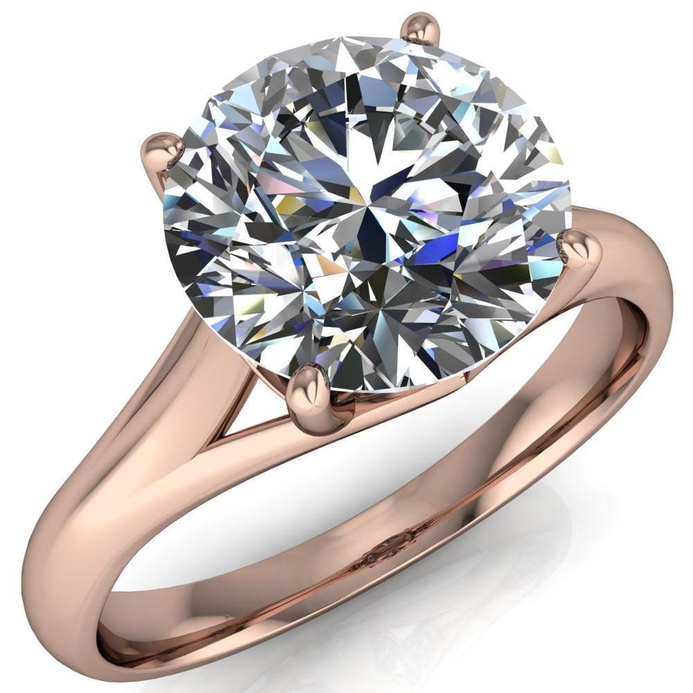 Insignia Round Moissanite 4 Prong Split Shank Engagement Ring-Custom-Made Jewelry-Fire & Brilliance ®