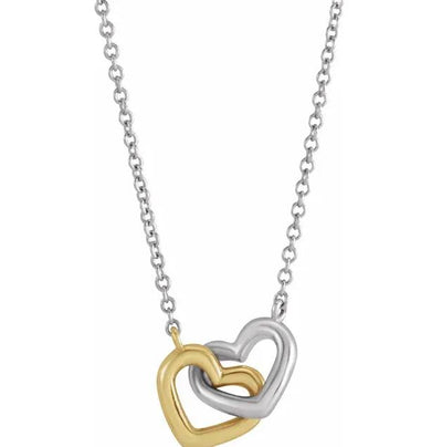 Interlocking Heart 16" Necklace-FIRE & BRILLIANCE