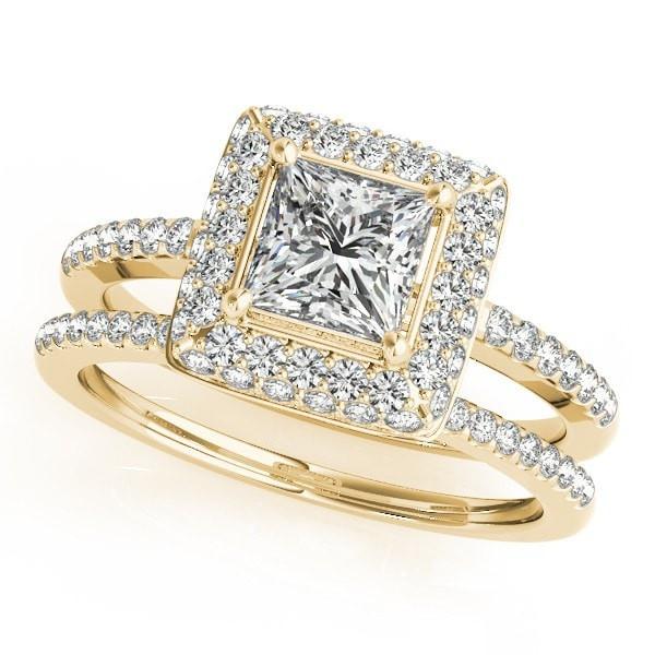 Ira Princess/Square Moissanite Halo Engagement Ring-Custom-Made Jewelry-Fire & Brilliance ®