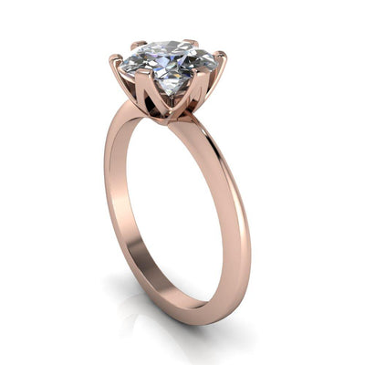 Irene Round Moissanite 6 Prong Engagement Ring-Custom-Made Jewelry-Fire & Brilliance ®