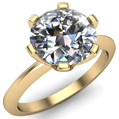 Irene Round Moissanite 6 Prong Engagement Ring-Custom-Made Jewelry-Fire & Brilliance ®