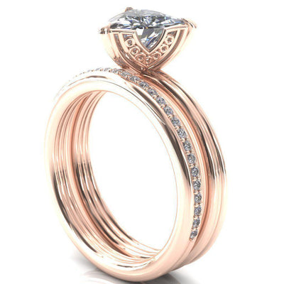 Izabel Trillion Moissanite 3 Prong Engagement Ring-Custom-Made Jewelry-Fire & Brilliance ®