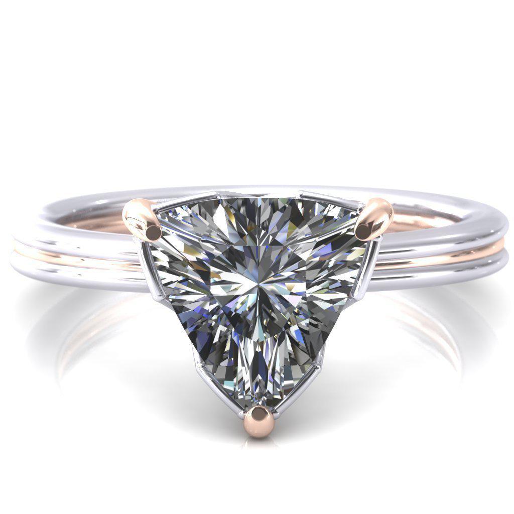 Izabel Trillion Moissanite 3 Prong Engagement Ring-Custom-Made Jewelry-Fire & Brilliance ®