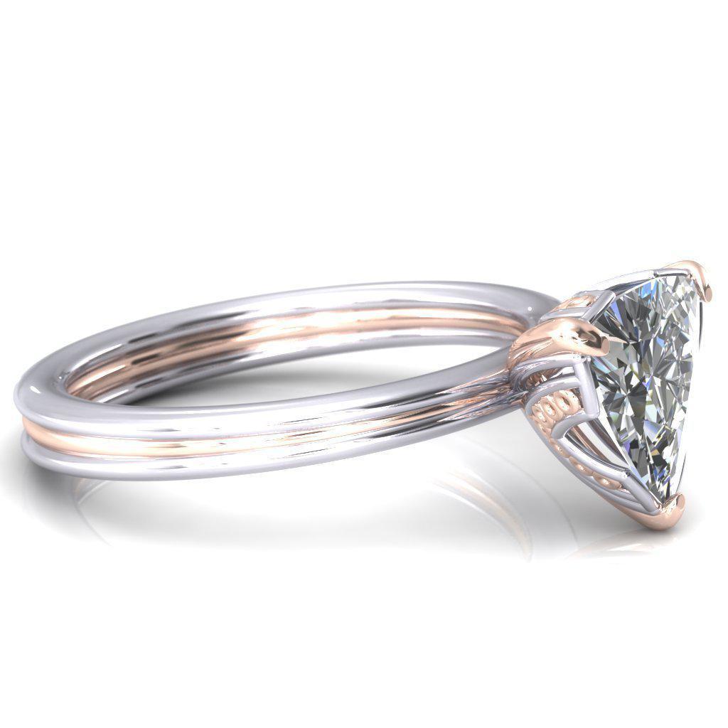 Izabel Trillion Moissanite 3 Prong Engagement Ring-Custom-Made Jewelry-Fire & Brilliance ®