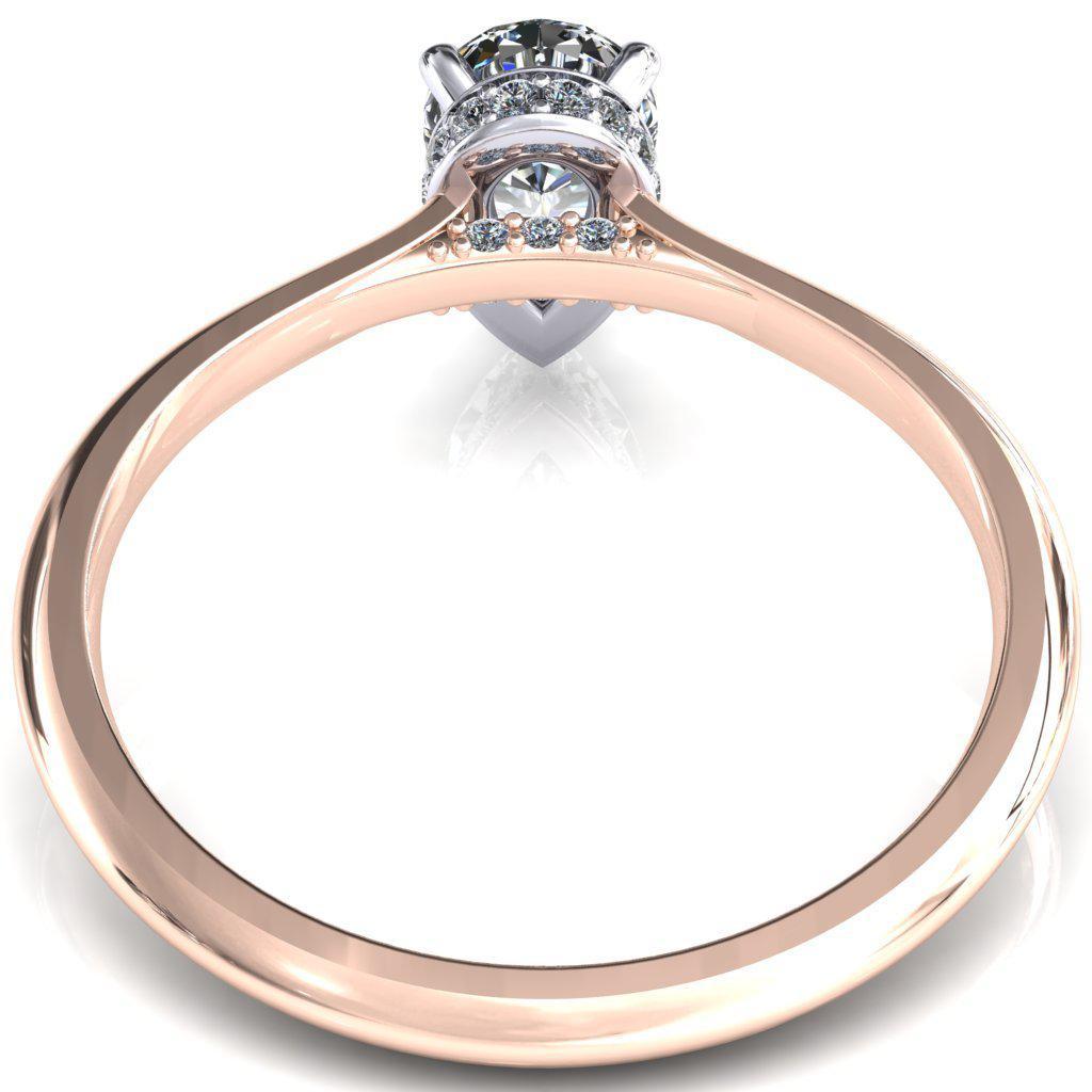 Janey Pear Moissanite 3 Prongs Claw Floating Halo Inverted Cathedral Ring-FIRE & BRILLIANCE