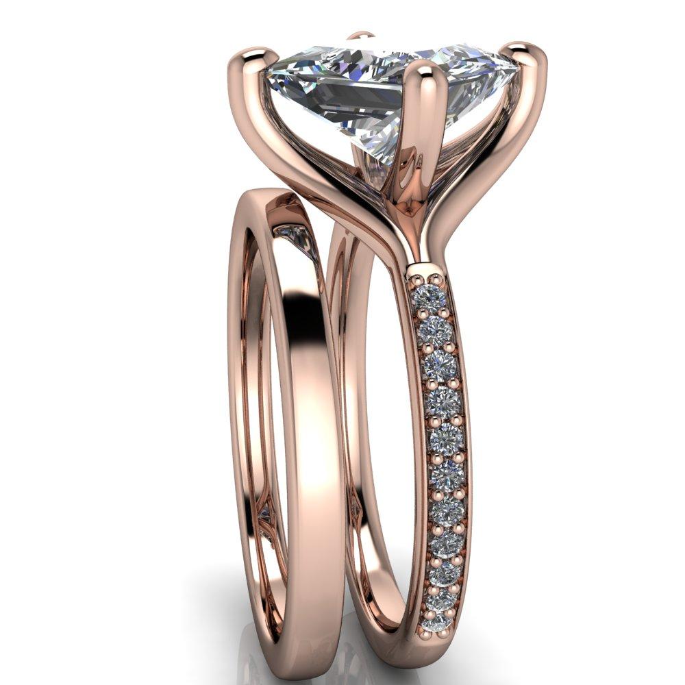 January Princess/Square Moissanite Diamond Channel 4 Prong Ring-Custom-Made Jewelry-Fire & Brilliance ®