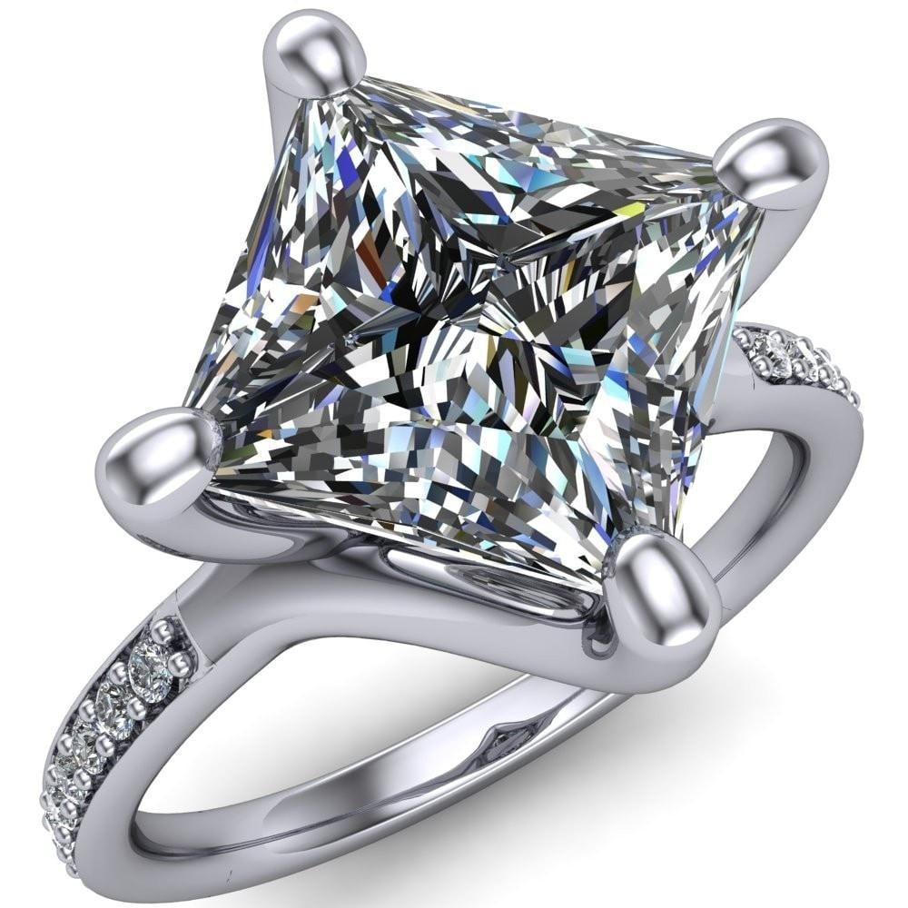 January Princess/Square Moissanite Diamond Channel 4 Prong Ring-Custom-Made Jewelry-Fire & Brilliance ®