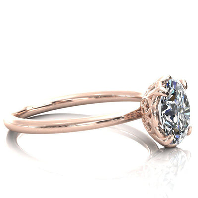 Jaylene Oval Moissanite Flower Loops Engagement Ring-Custom-Made Jewelry-Fire & Brilliance ®