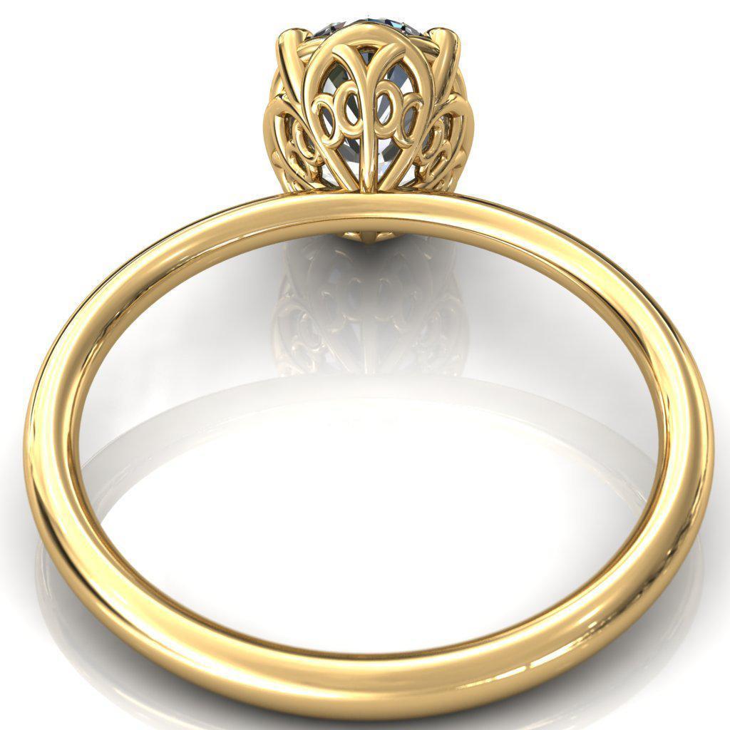 Jaylene Oval Moissanite Flower Loops Engagement Ring-Custom-Made Jewelry-Fire & Brilliance ®