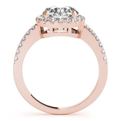 Jennifer Round Moissanite Halo Engagement Ring-Custom-Made Jewelry-Fire & Brilliance ®