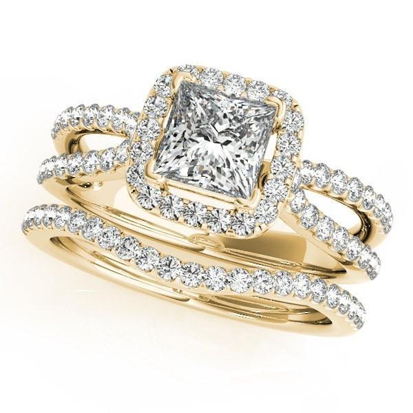 Jesse Princess/Square Moissanite Split Shank Halo Engagement Ring-Custom-Made Jewelry-Fire & Brilliance ®