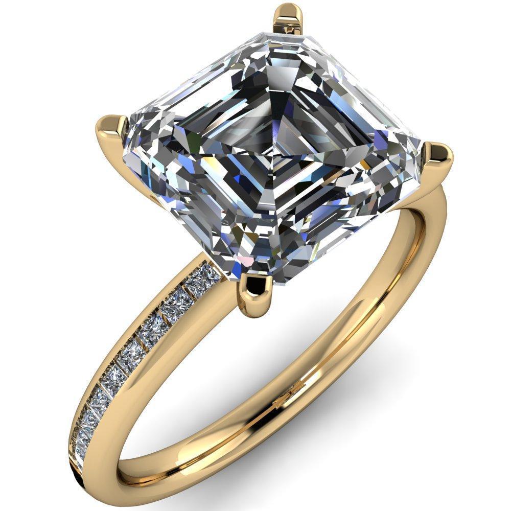 Joanna Asscher Moissanite Channel-Set Princess Diamond Ring-Custom-Made Jewelry-Fire & Brilliance ®