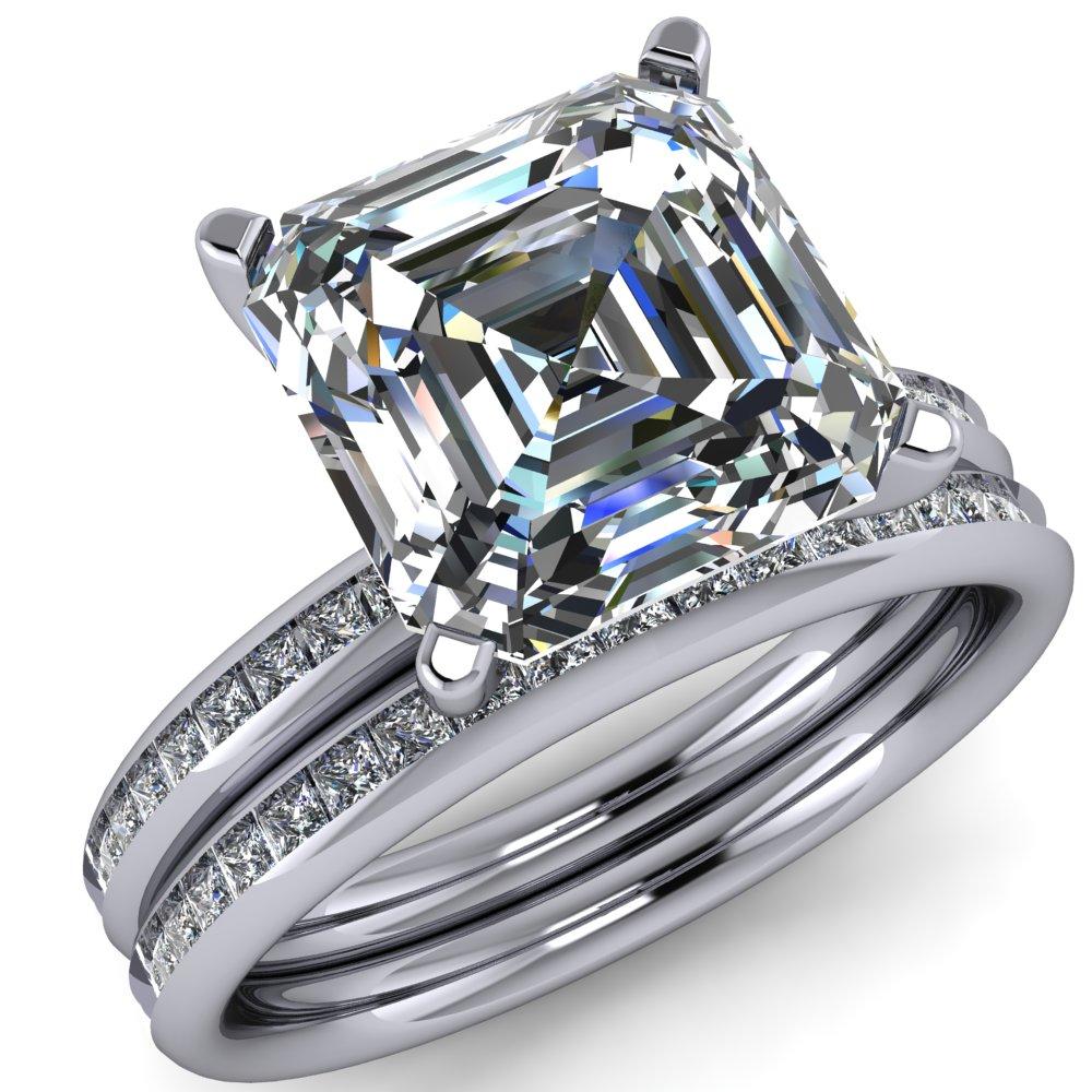 Joanna Asscher Moissanite Channel-Set Princess Diamond Ring-Custom-Made Jewelry-Fire & Brilliance ®