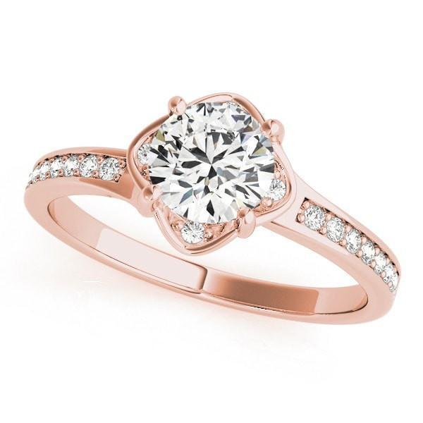 Jodi Round Moissanite Halo 4 Prong Engagement Ring-Custom-Made Jewelry-Fire & Brilliance ®