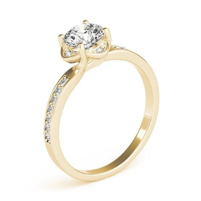 Jodi Round Moissanite Halo 4 Prong Engagement Ring-Custom-Made Jewelry-Fire & Brilliance ®