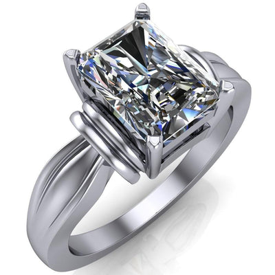 Joss Radiant Moissanite Shaped 4 Prong Engagement Ring-Custom-Made Jewelry-Fire & Brilliance ®