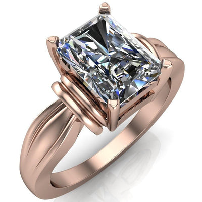 Joss Radiant Moissanite Shaped 4 Prong Engagement Ring-Custom-Made Jewelry-Fire & Brilliance ®