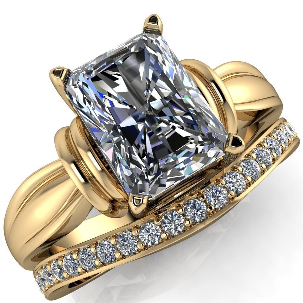 Joss Radiant Moissanite Shaped 4 Prong Engagement Ring-Custom-Made Jewelry-Fire & Brilliance ®