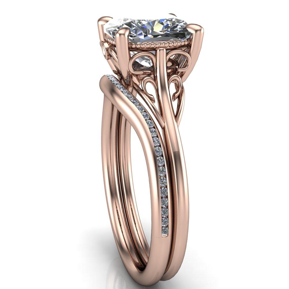 Jules Cushion Moissanite Filigree Custom Bezel Diamond Design Ring-Custom-Made Jewelry-Fire & Brilliance ®