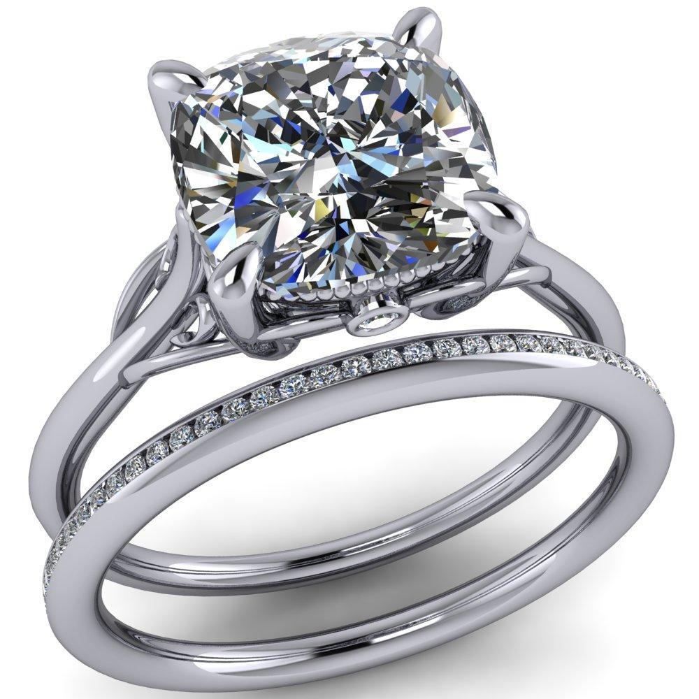 Jules Cushion Moissanite Filigree Custom Bezel Diamond Design Ring-Custom-Made Jewelry-Fire & Brilliance ®