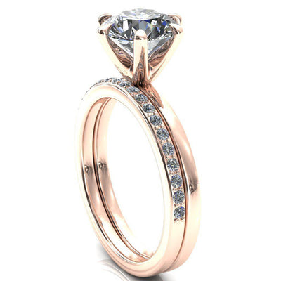 Julianne Round Moissanite Solitaire 6 Prong Ring-FIRE & BRILLIANCE
