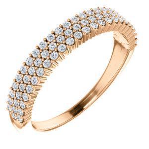 Juliette Round Moissanite or Diamond 1/2 Eternity Micro Pave Band-Wedding and Anniversary Bands-Fire & Brilliance ®